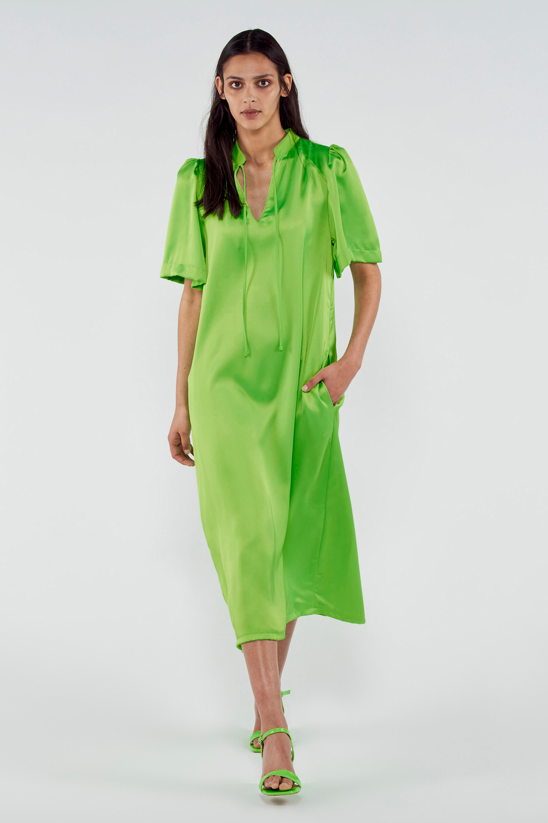 Jurk lang Groen Y GEN YGN231WT 026 BRIGHT LIME ZEB